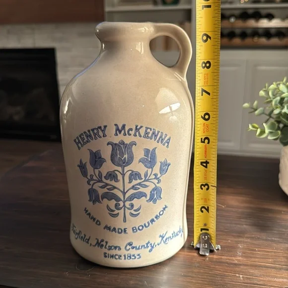 Henry McKenna Ceramic Bourbon Jug with Blue Design - Picture 8 of 8